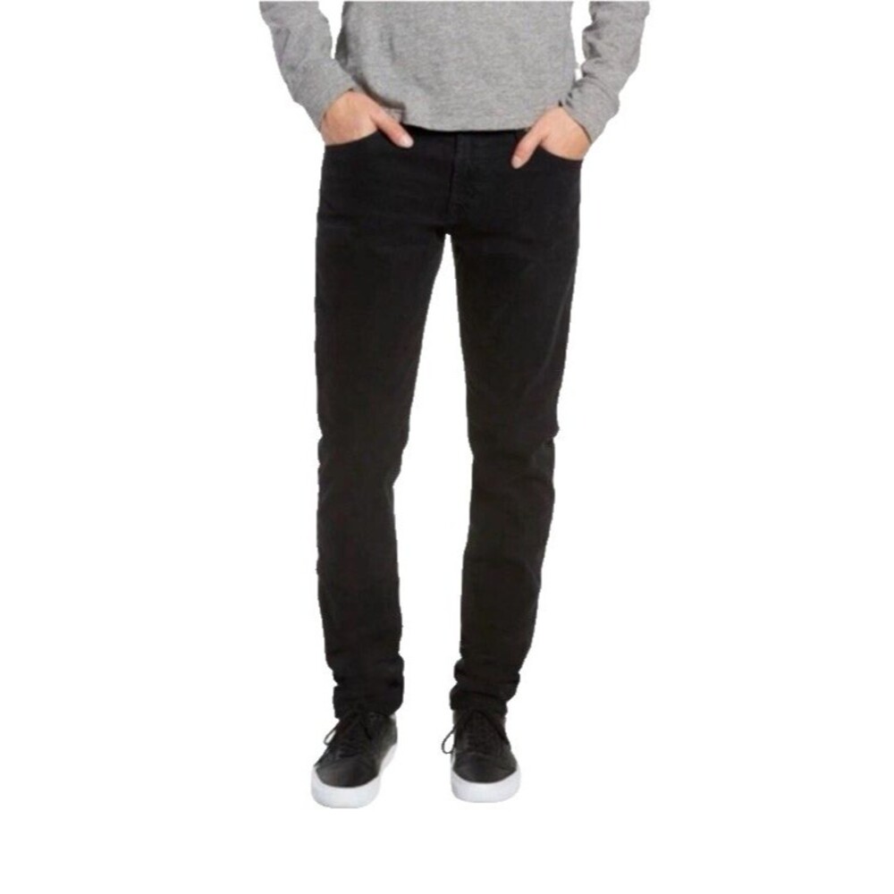 AG Adriano Goldschmied Everett Slim Straight Corduroy Pant Black 36 Preppy